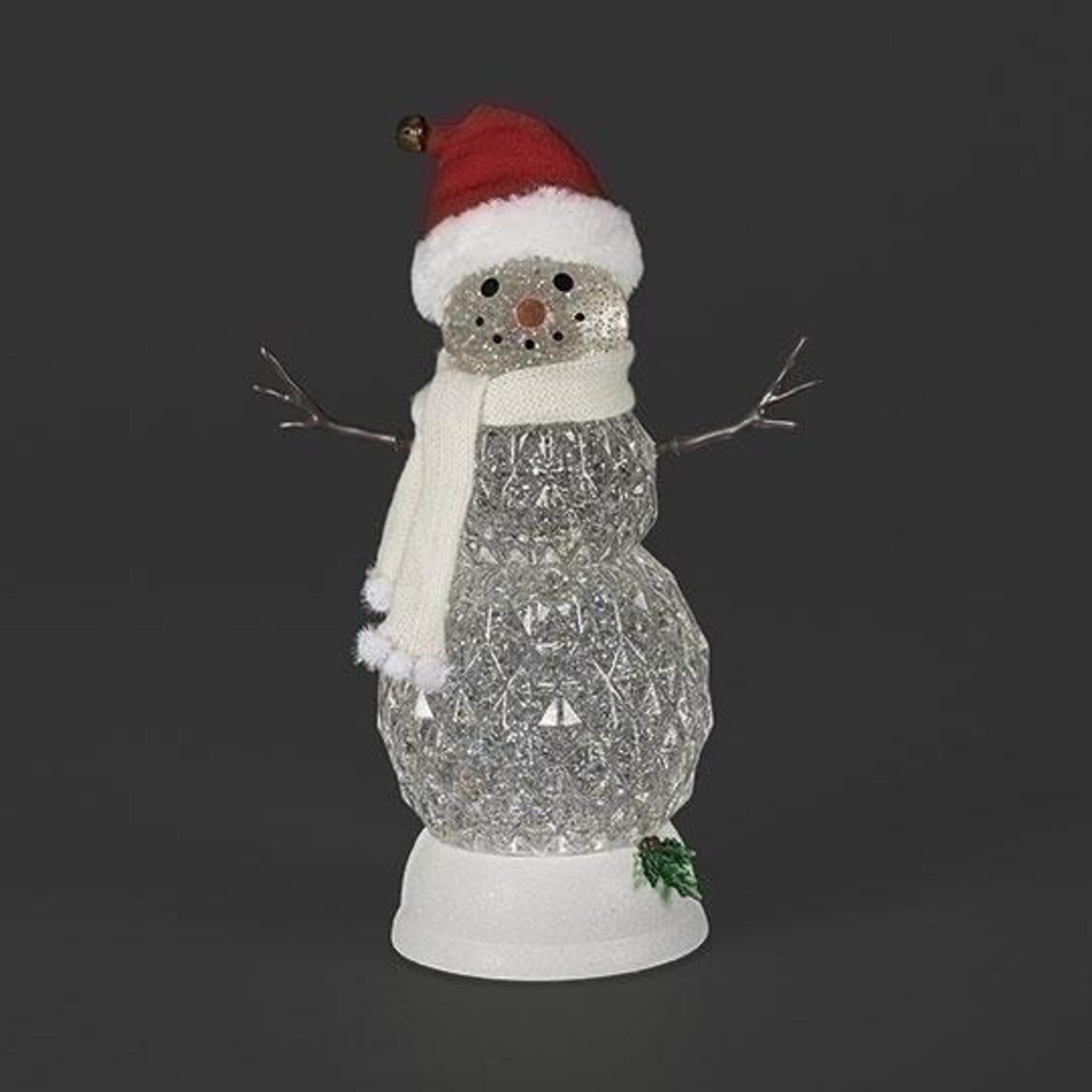 11" Lighted Swirl Lantern Snowman