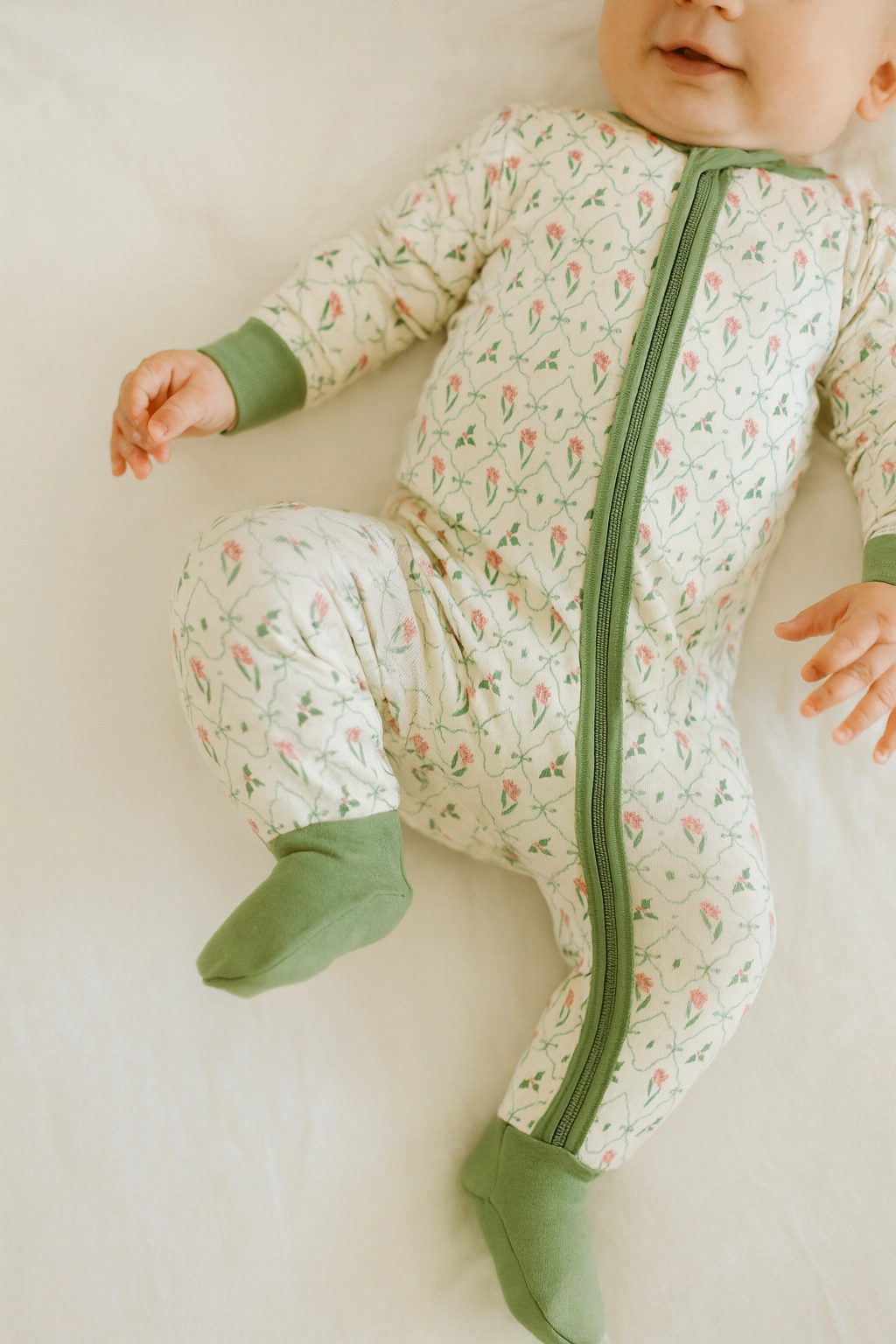 2-Way Zipper Sleeper Bamboo Footy Pajamas