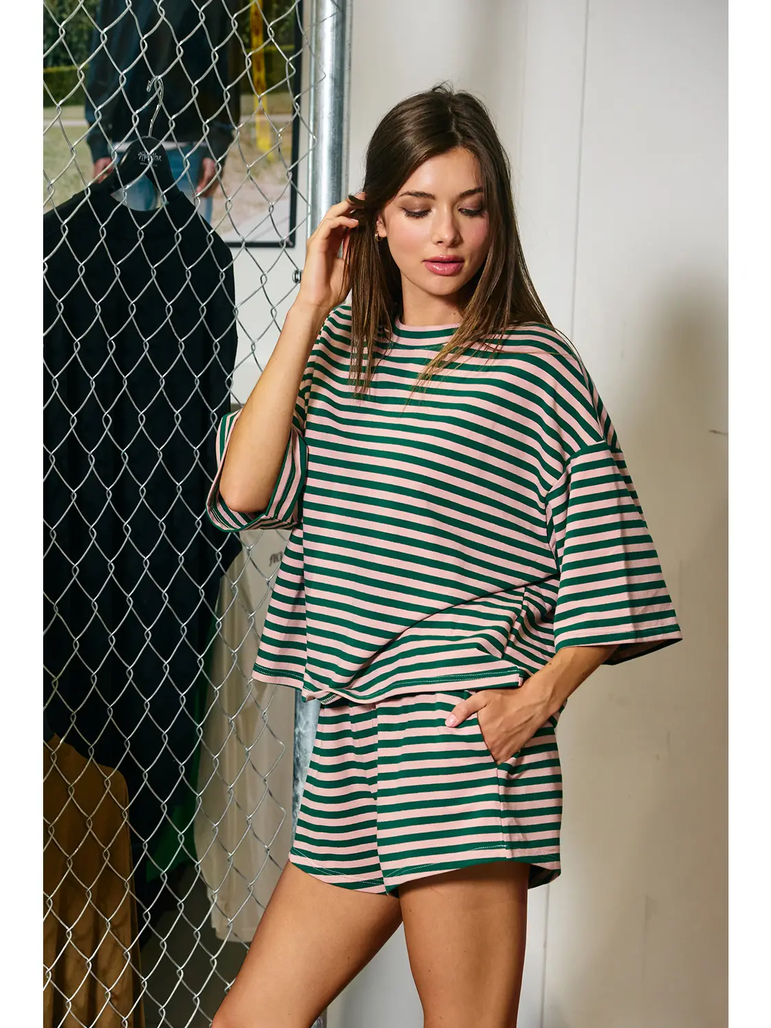Bucketlist Oversized Striped Boxy Set