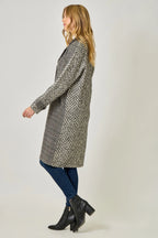 Mystree Mixed Media Long Coat