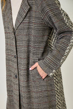 Mystree Mixed Media Long Coat