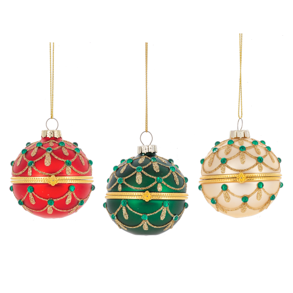 Ganz Glittered Hinged Ball Ornaments