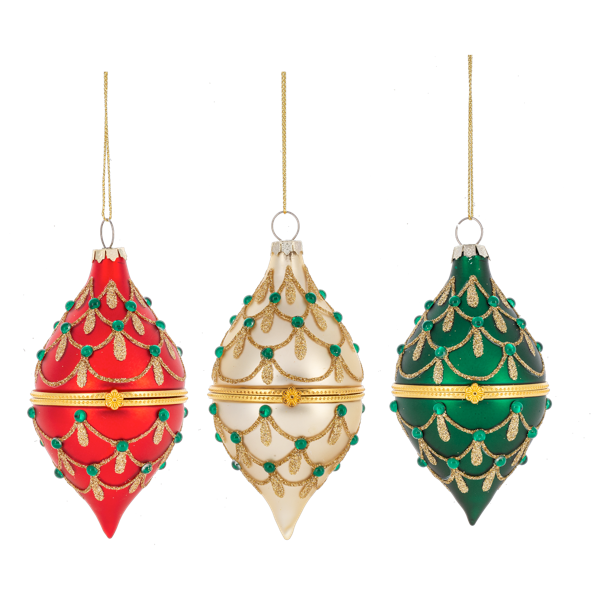 Ganz Glittered Hinged Drop Ornaments