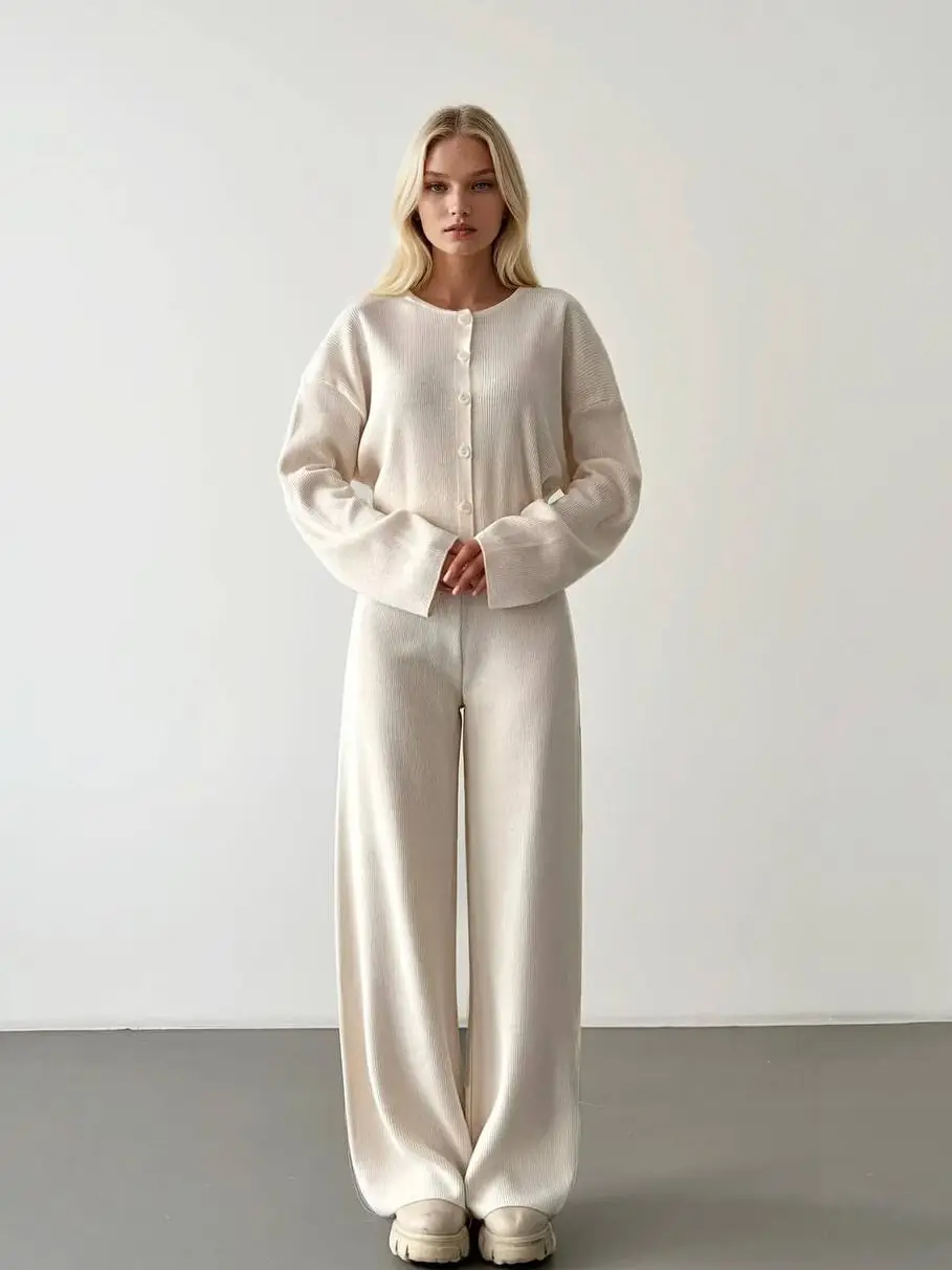 Anaz Cardigan Pants Knit Set