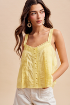 Cotton Pintuck Lace Top