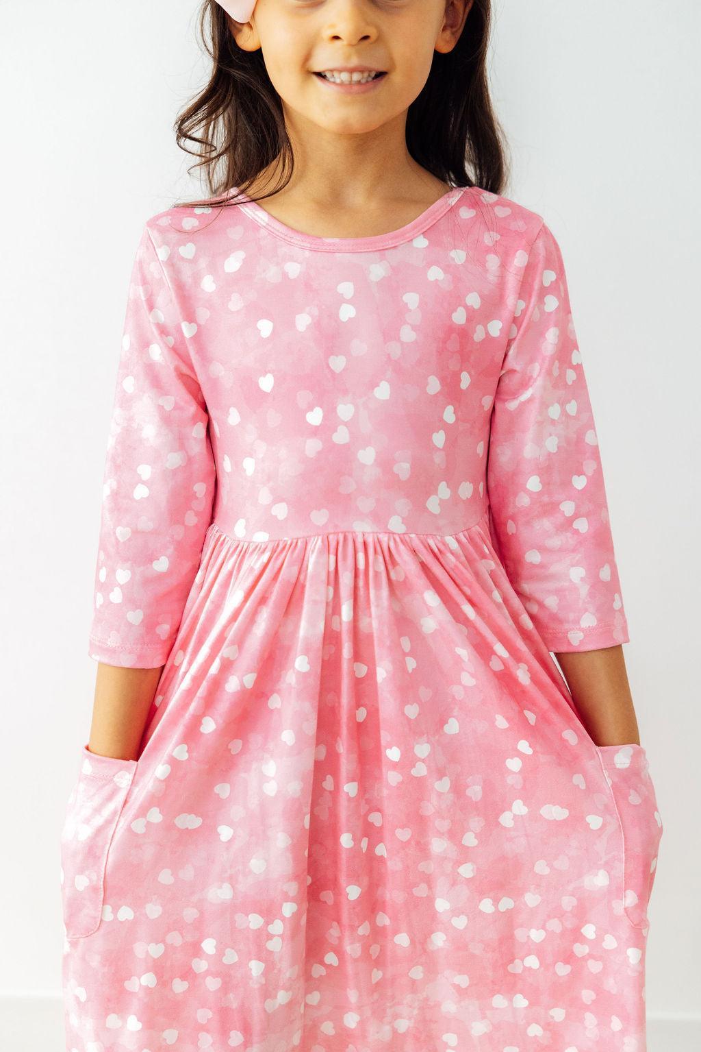 Mila & Rose Shine Bright 3/4 Sleeve Pocket Twirl Dress
