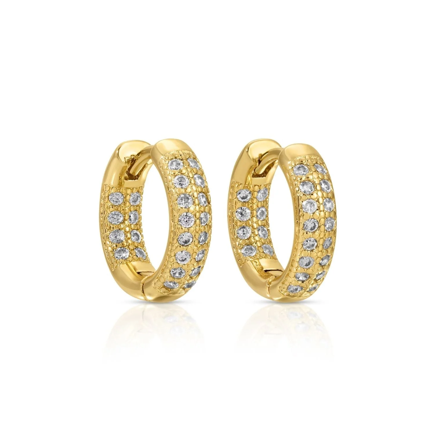 Splendid Iris Small Cubic Zirconia Huggies