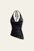 Dress Forum Satin Asymmetrical Halter Top
