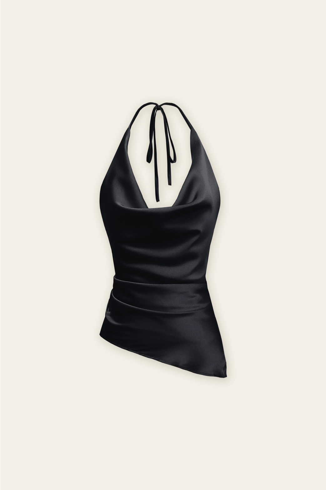 Dress Forum Satin Asymmetrical Halter Top