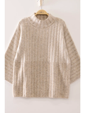 Ribbed Knit Mock Neck Sweater