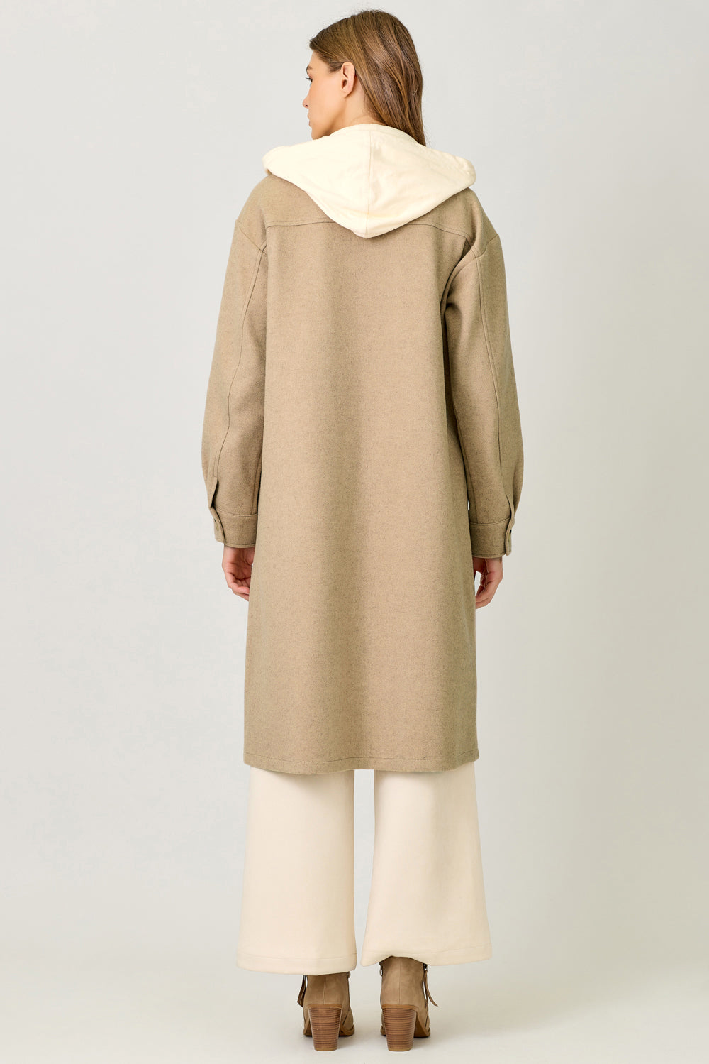 Mystree Hoodie Solid Coat Latte