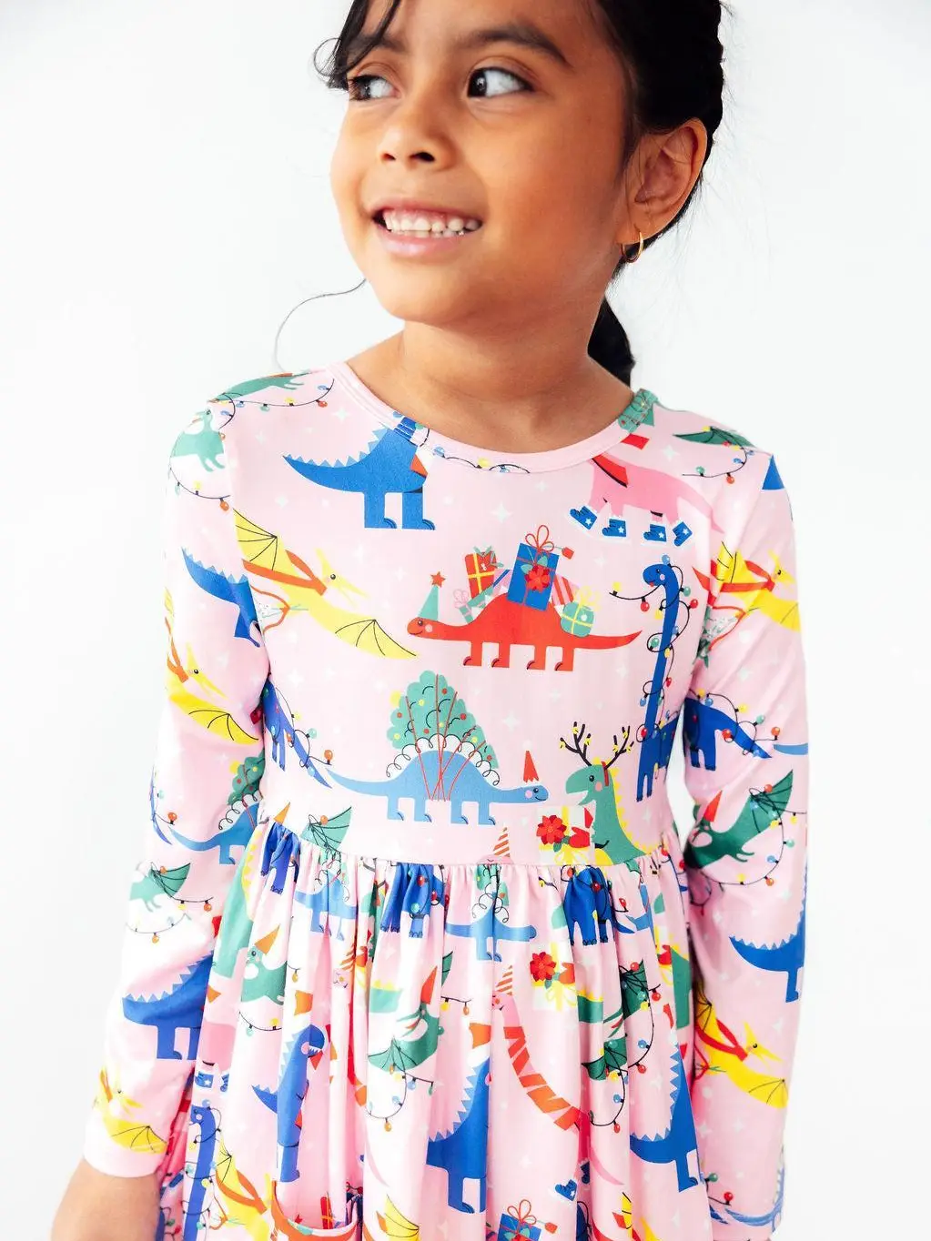 Jingle Saurus Pocket Twirl Dress