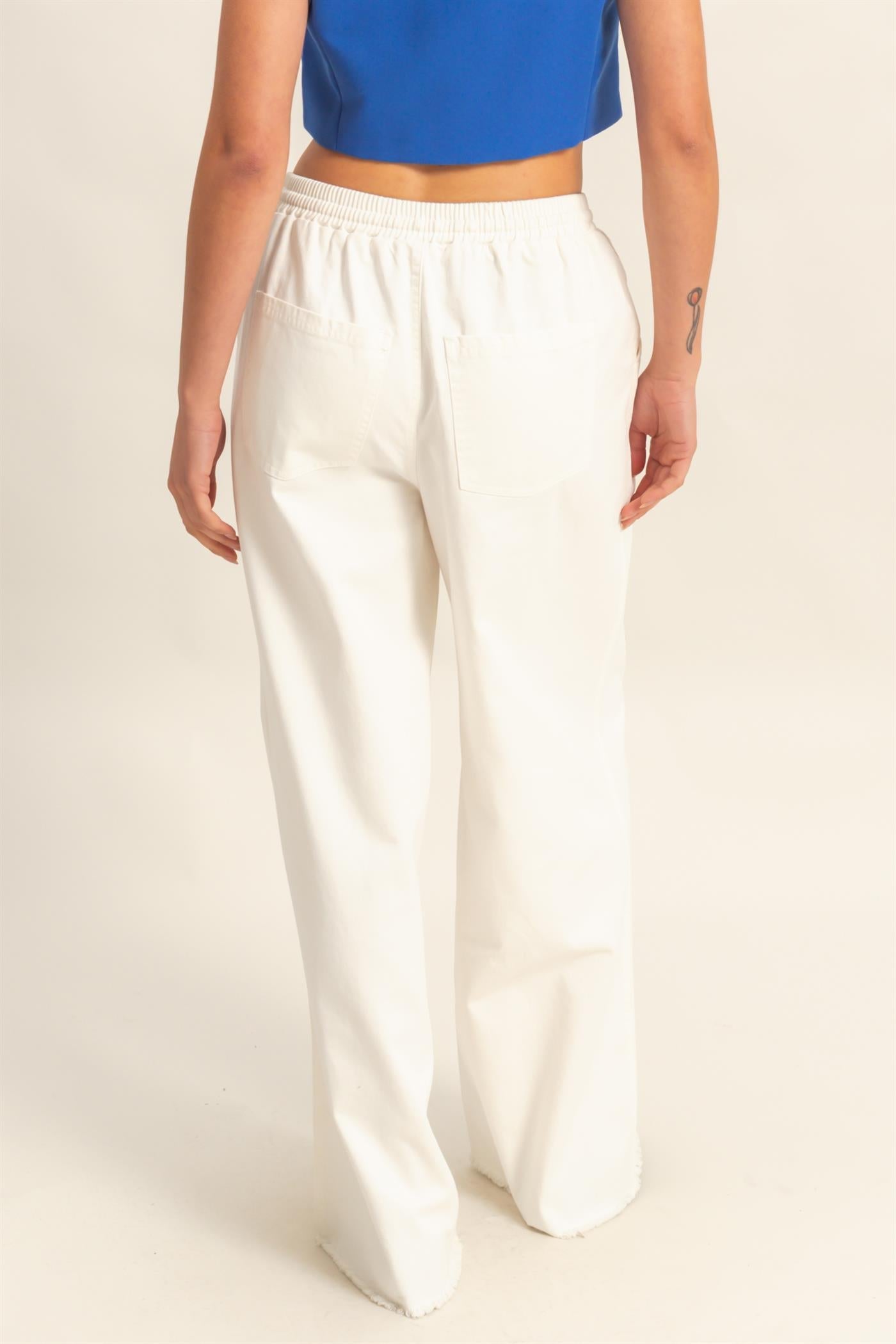 Elasticized Waist Loose Fit Jeans