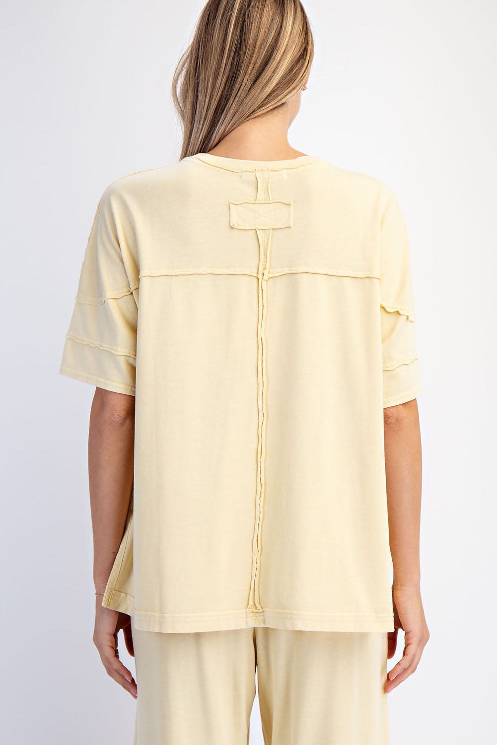 Mineral Washed Cotton Short Sleeve Top