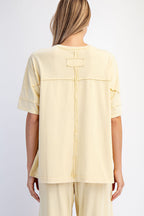 Mineral Washed Cotton Short Sleeve Top