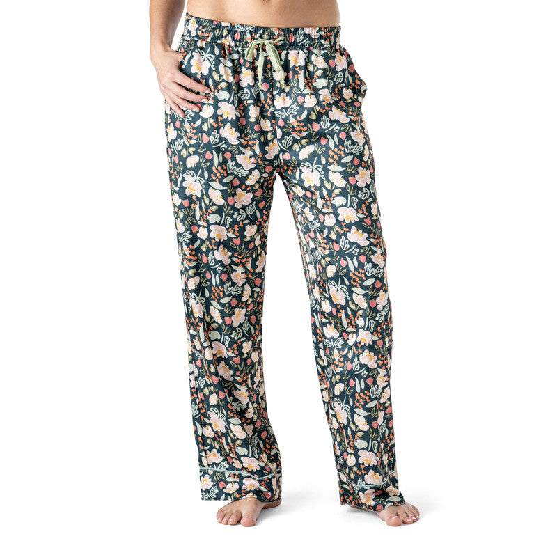 Hello Mello Petal to the Metal Satin Pajama Pants