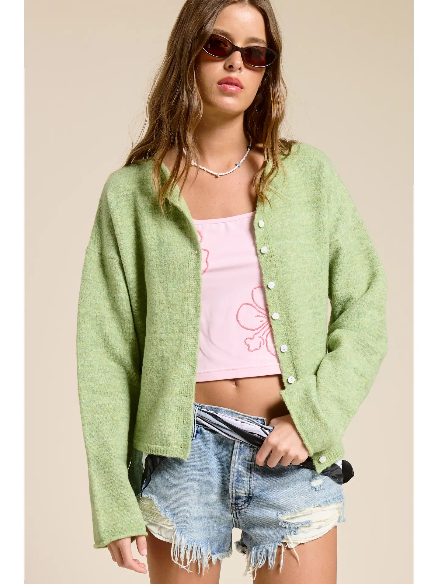 Mimosa Essential Button Down Cardigan Top