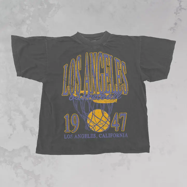90's Vintage Los Angeles Basketball Oversized T-Shirt