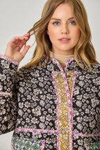Mystree Mixed Media Quilted Jacket
