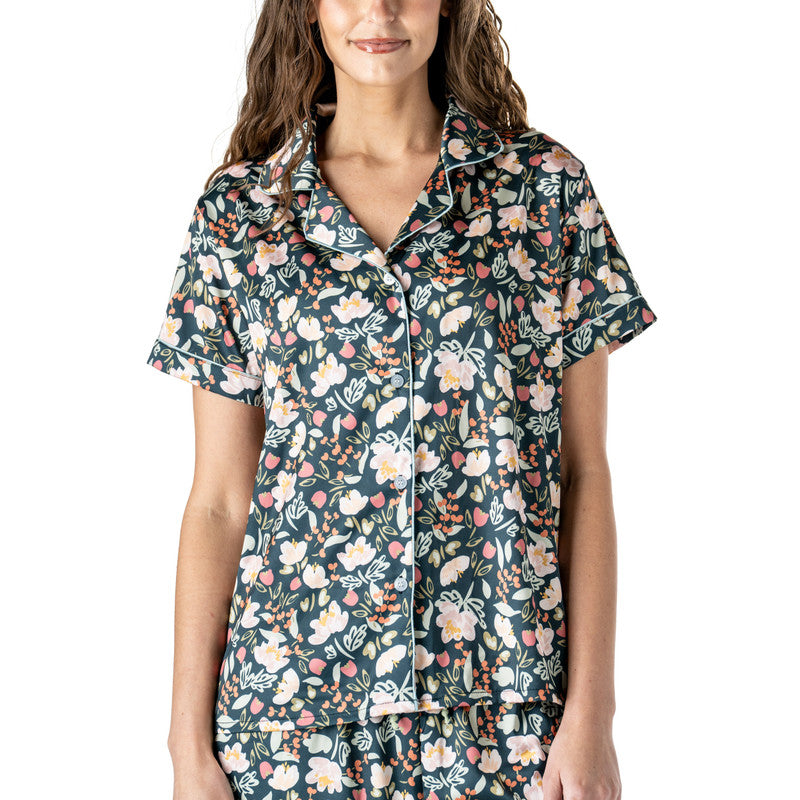Hello Mello Petal to the Metal Satin Pajama Top