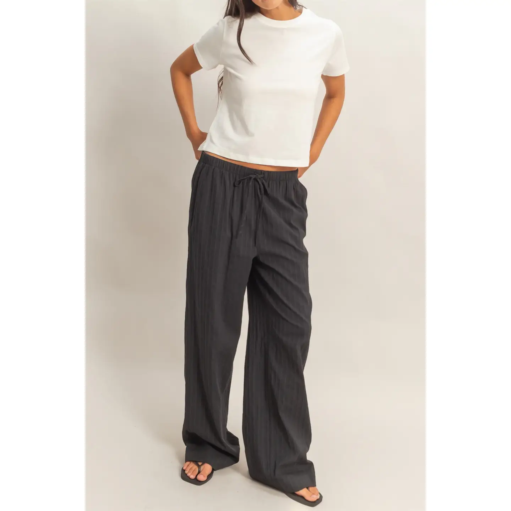 Pinstriped Jacquard drawstring Pants
