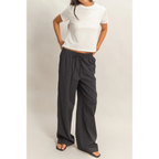 Pinstriped Jacquard drawstring Pants