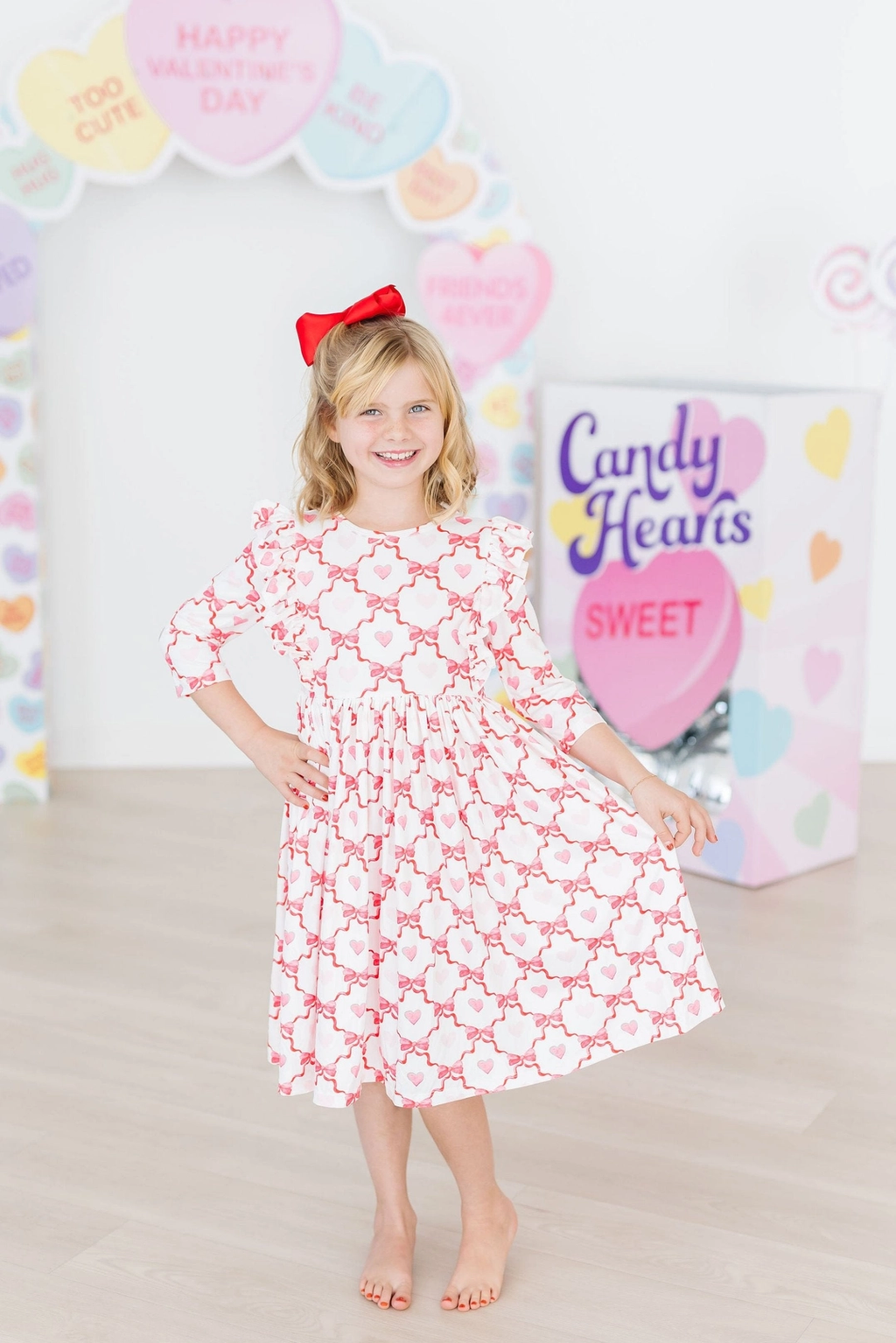 Mila & Rose Lovebug 3/4 Sleeve Ruffle Twirl Dress