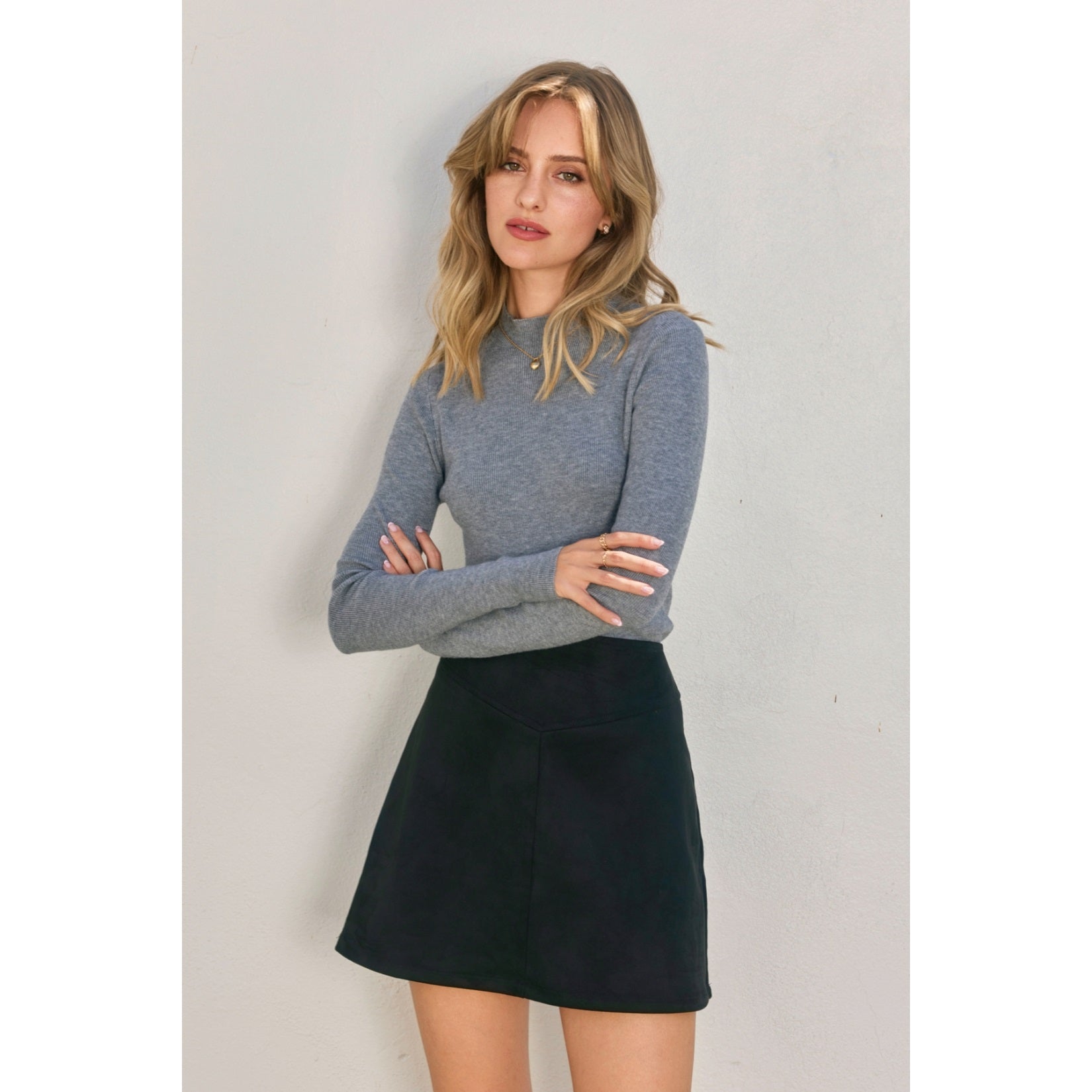 Mock Neck Long Sleeve Sweater