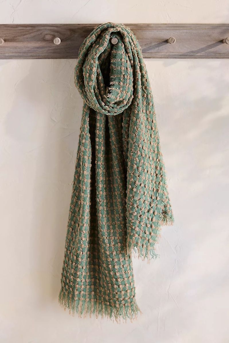 Cozy Crinkle Plaid Scarf