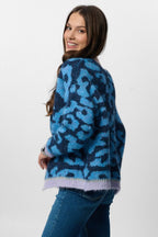 Animal Print Mohair Cardigan
