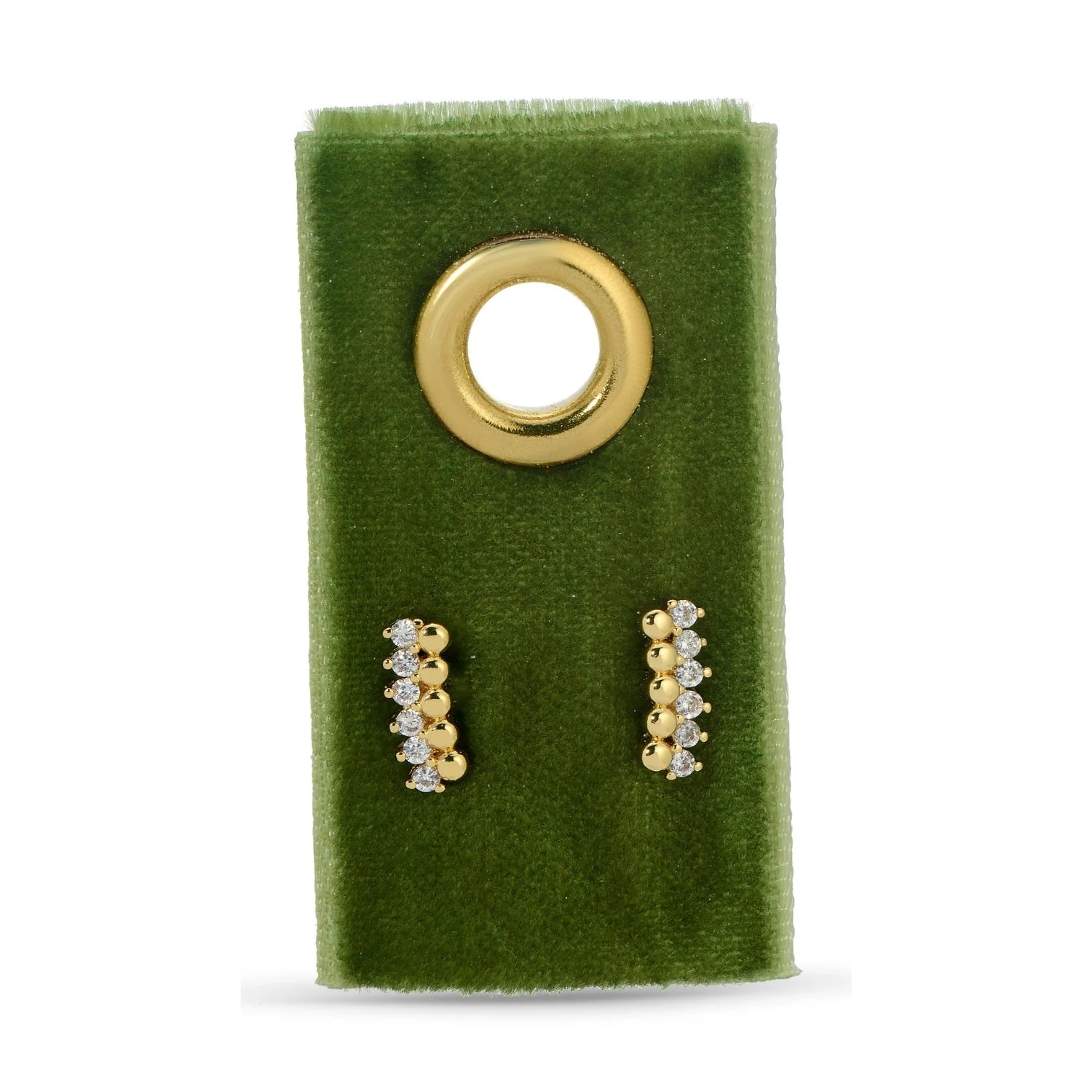 Splendid Iris Stud Earrings on Velvet Gift Tag