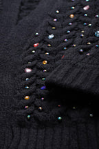 Cable Knit Gemstone Cardigan