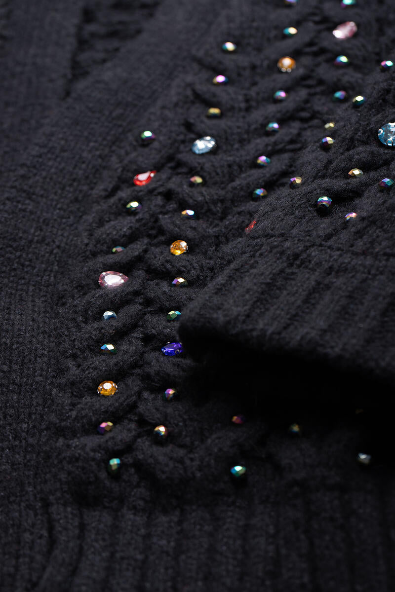 Cable Knit Gemstone Cardigan