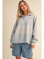 Denim Contrast Rugby Top