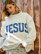 Bucketlist Jesus & God is Good Reversible Mock Neck Sweatshirt