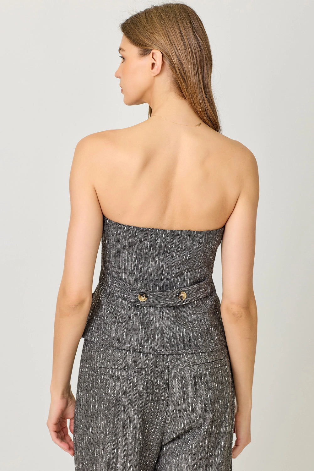 Mystree Sparklet Pinstripe Tube Top