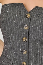 Mystree Sparklet Pinstripe Tube Top