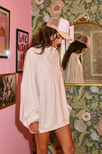 Ash Grey Oversized Mock Neck Sweatshirt