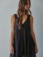 Plunged V-Neck Mini Dress