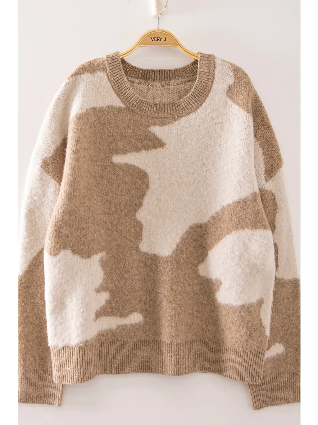 Western Cow Print Sweater