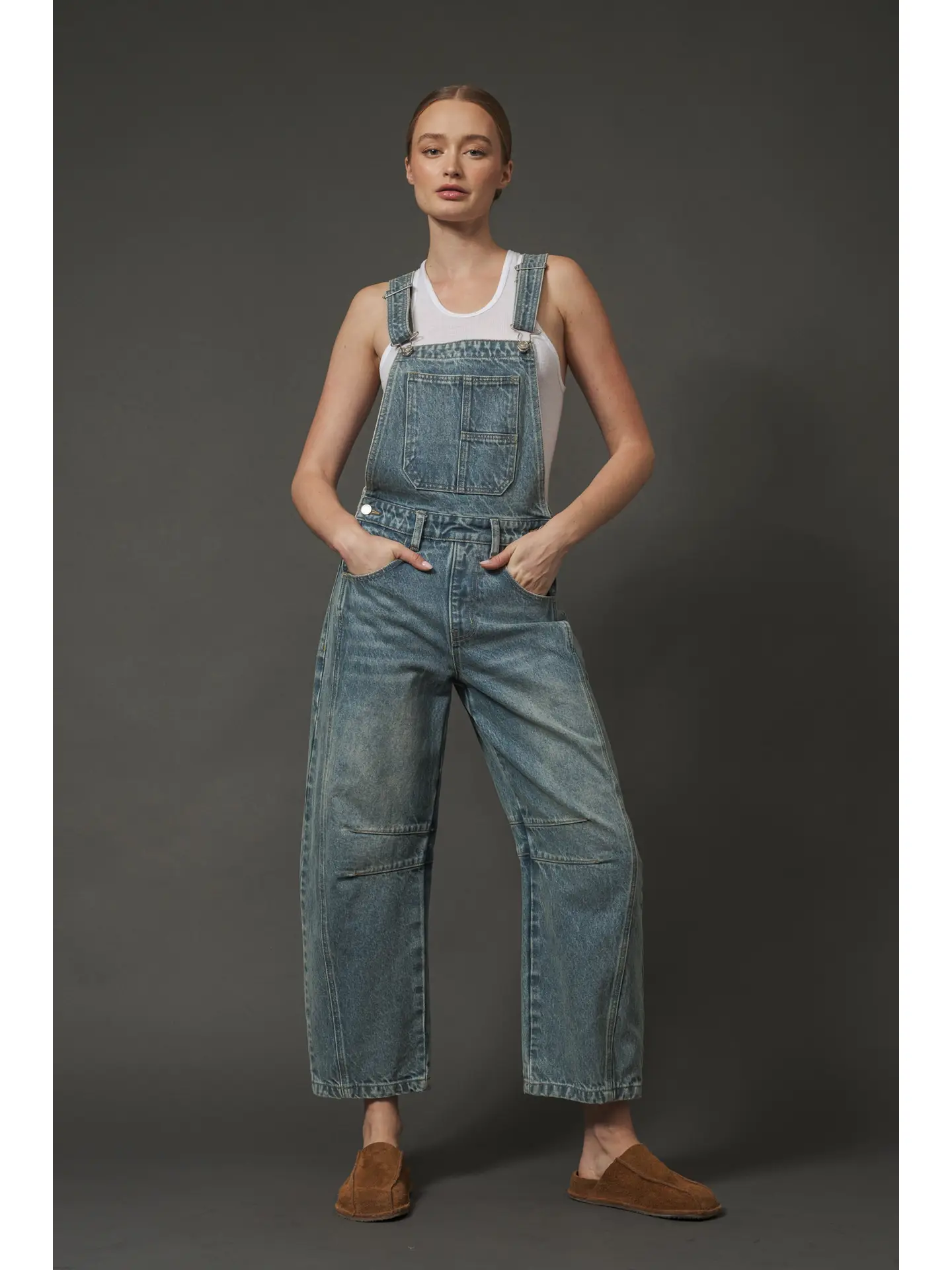 Slouchy Relaxed Fit Denim Overall