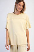 Mineral Washed Cotton Short Sleeve Top