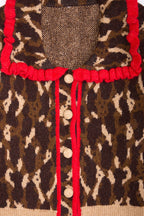 Leopard Collared Button Down Cardigan