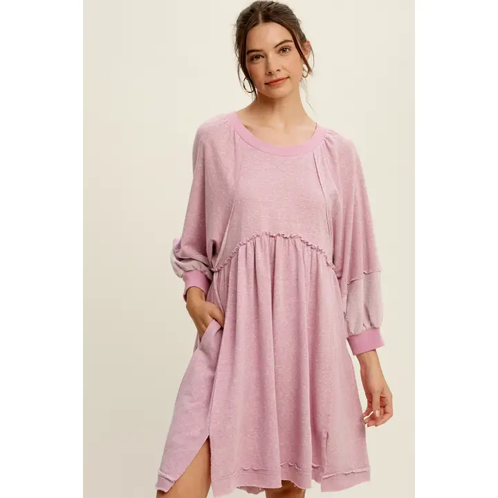 French Terry Babydoll Knit Dress