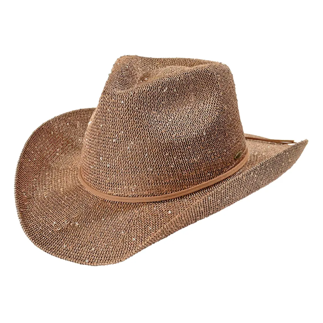 Sequin Cowboy Hat with Suede String