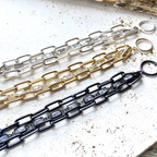 VB&Co. Matte Silver Chain Baguette Bracelet