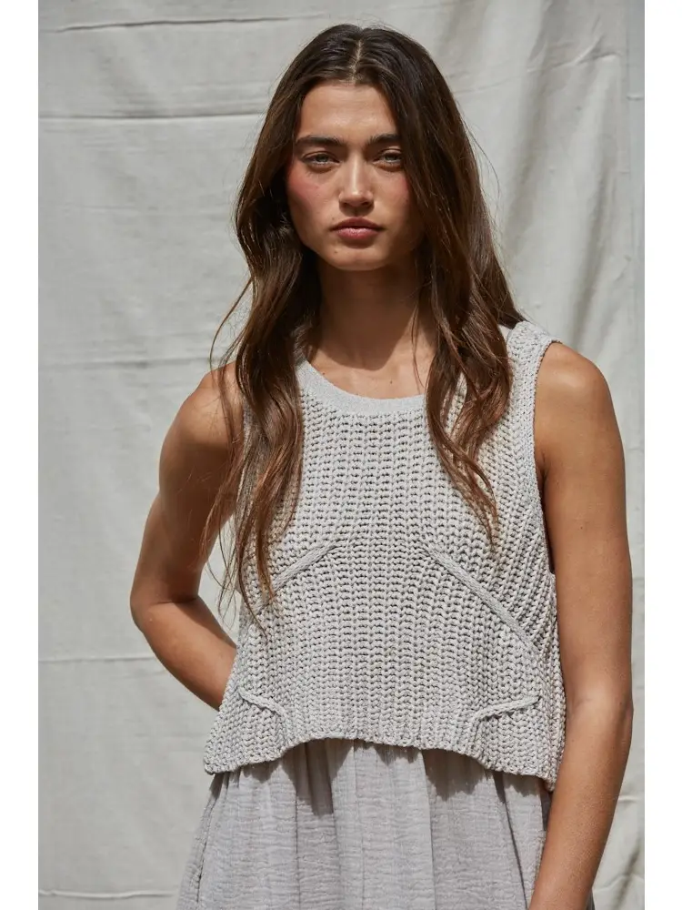 Knit Sweater Sleeveless Midi Dress