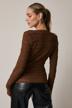 Brushed Lace Bell Sleeve