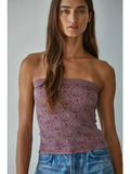Wine Knit Spandex Seamless Tube Top