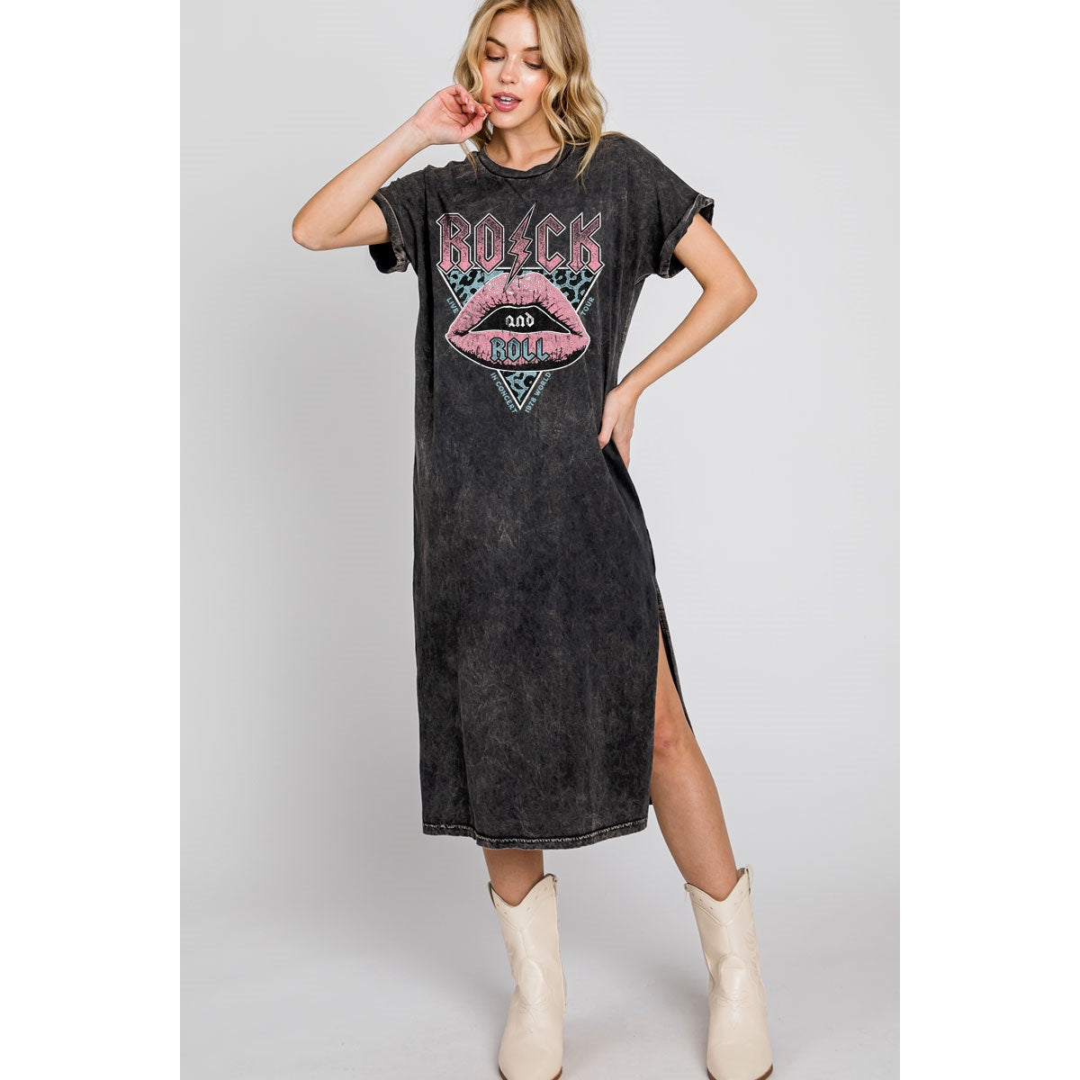 Rock N Roll Lip Mineral Graphic Dress